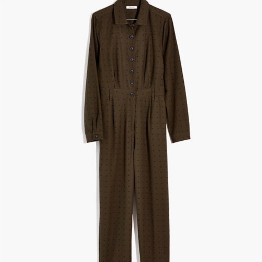 Madewell seamed coverall jumpsuit in Grid Dot